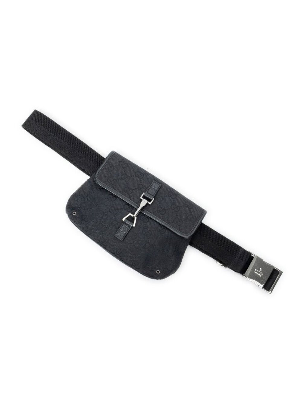 Gucci Small Waist Pouch Black GG Canvas